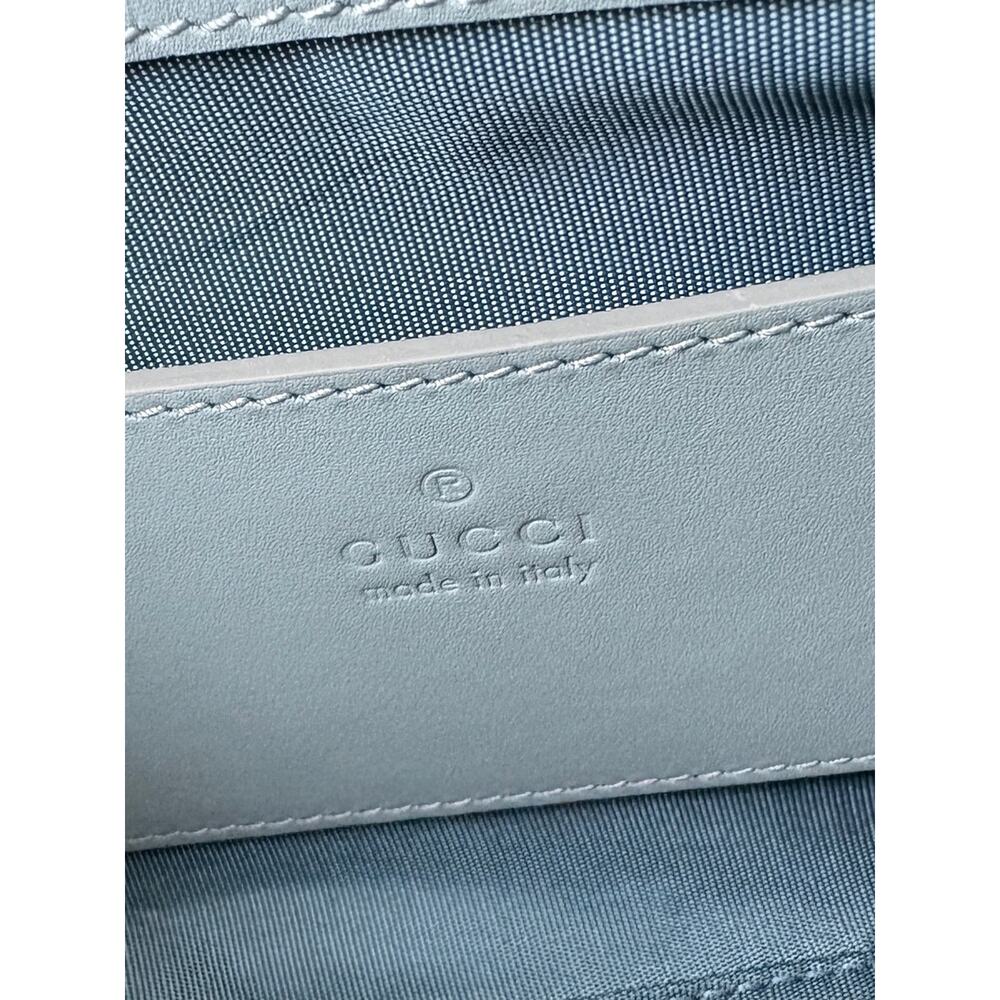 Gucci GG Embossed Shoulder Bag Aqua Green - Picture 7 of 8